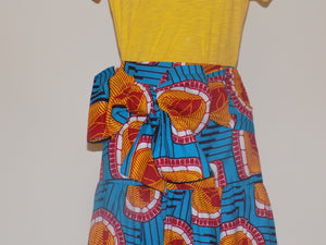 African Print Skirt w/ Sash- Abigail