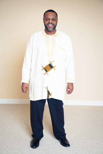 Linen dashiki shirt- Alvin