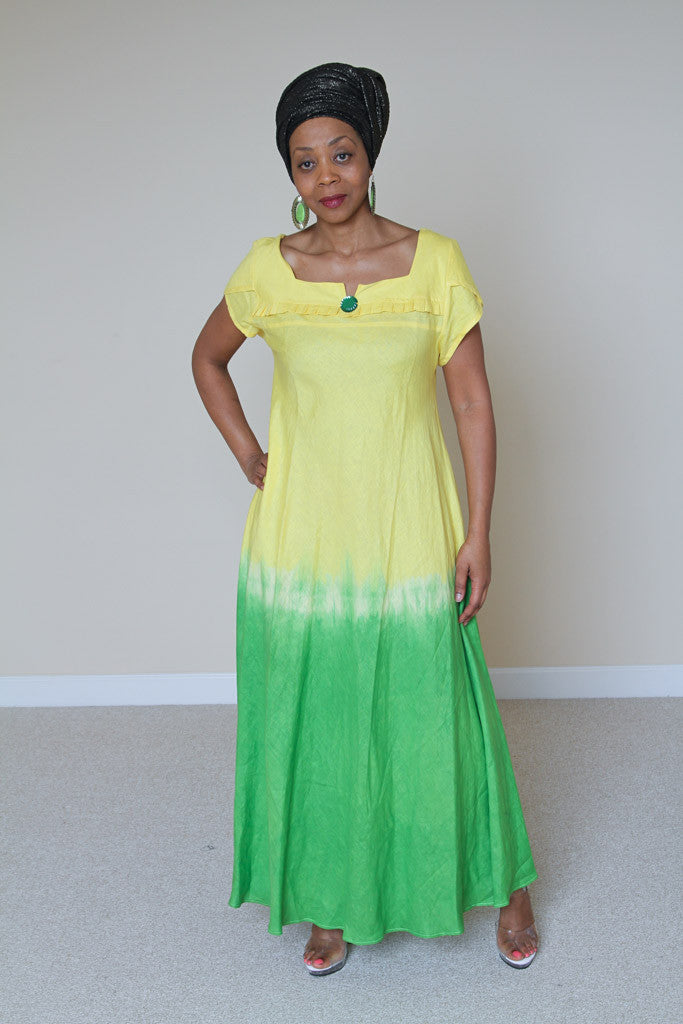 Tie-Dye Linen Dress VILLAGE BOUTIQUE: Designer African Clothing Tie-Dye Linen Dress VILLAGE BOUTIQUE: Designer African Clothing