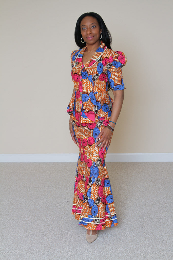 African Print Skirt Set