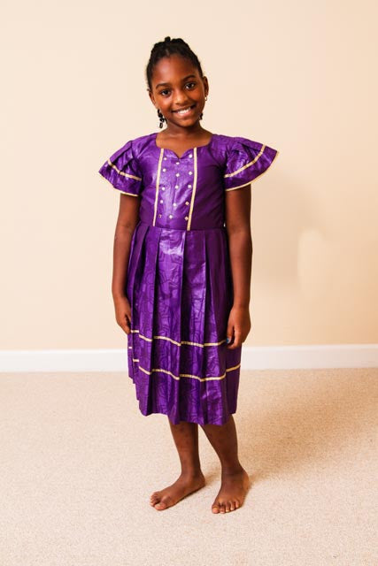 Girls Brocade Dress- Keelah VILLAGE BOUTIQUE: Designer African Clothing Girls Brocade Dress- Keelah VILLAGE BOUTIQUE: Designer African Clothing