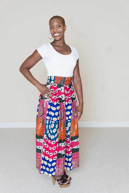 African Print Maxi Skirt- Madison