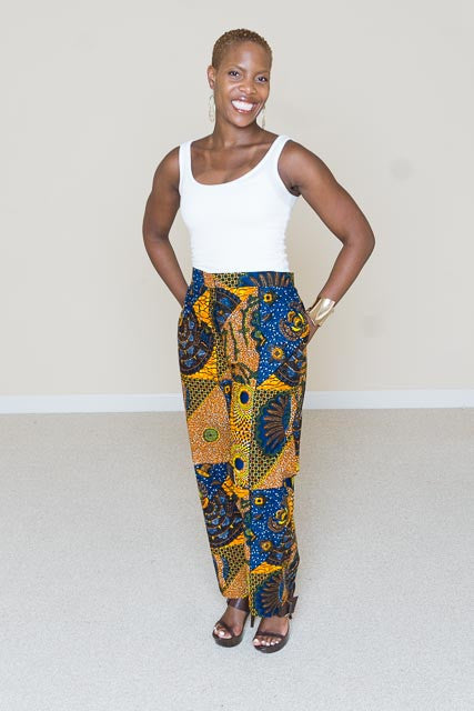 Abebe Women's African Print Stretch Wide Leg Pants (Natural Mudcloth) –  D'IYANU