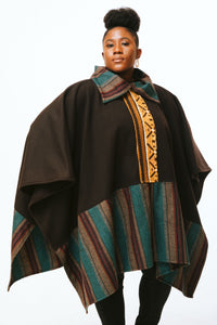 Dark Brown Wool Cape