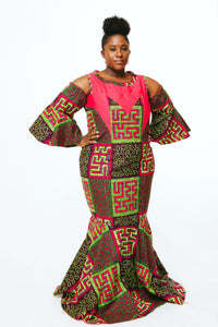 Pink & Green Maxidress - Laverne