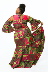 Pink & Green Maxidress - Laverne
