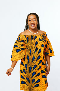 Peacock discount print dress