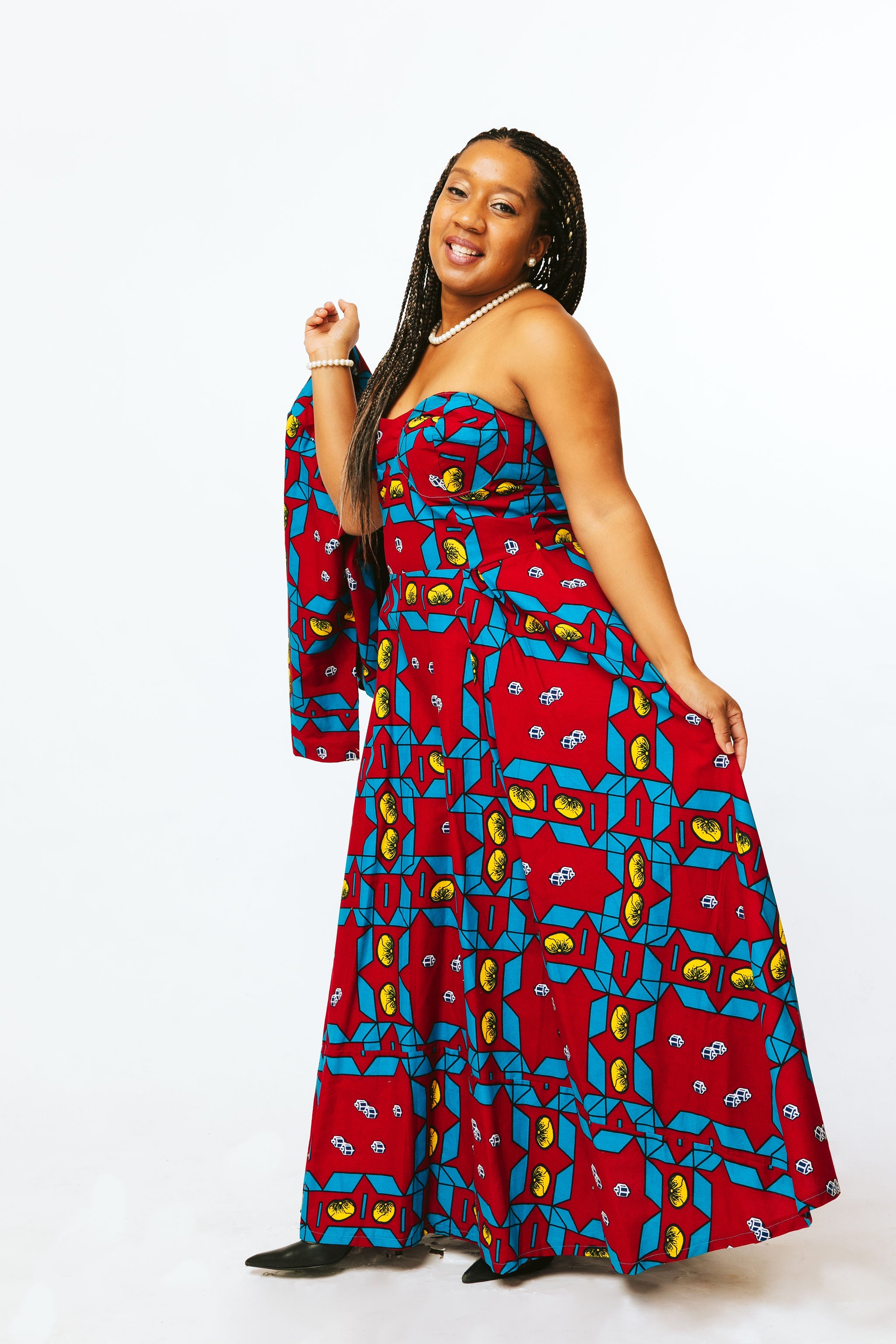 Red & Blue Maxidress - Arianna