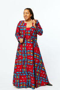 Red & Blue Maxidress - Arianna